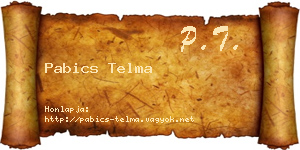 Pabics Telma névjegykártya